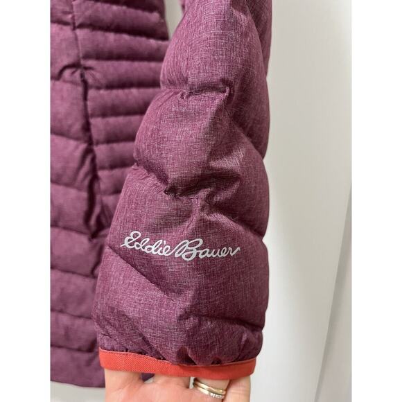 Eddie Bauer Womens Astoria Hooded Down Long Puffer Jacket Size S Red Skiing - Picture 6 of 9